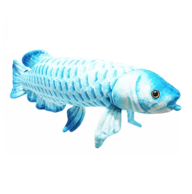 Peixe Carpa De Pelúcia Realista Azul Pesqueiro 59 Cm