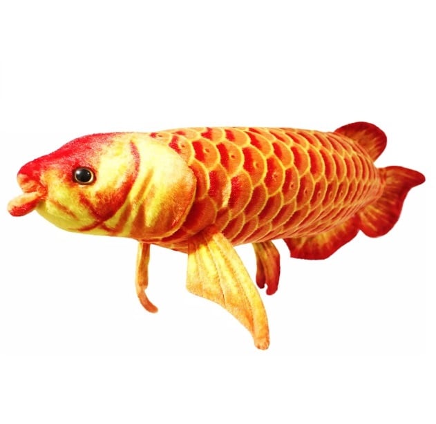 Peixe Carpa De Pelúcia Realista Laranja Pesqueiro 59 cm