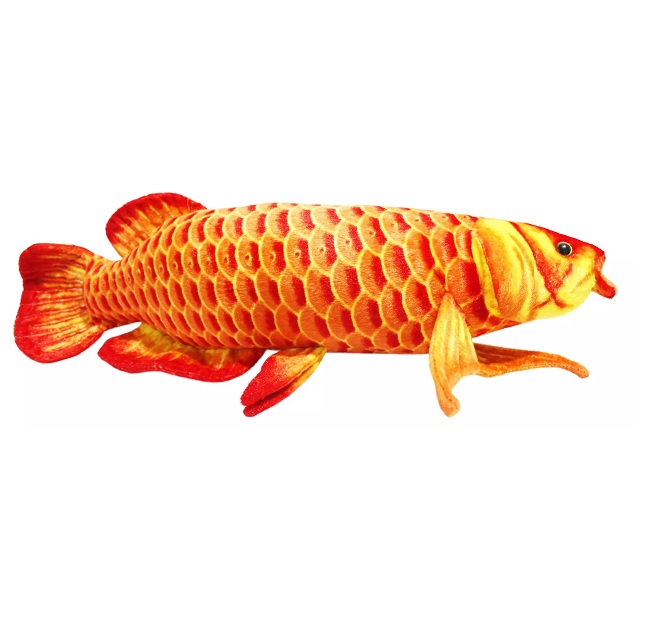 Peixe Carpa De Pelúcia Realista Laranja Pesqueiro 59 cm