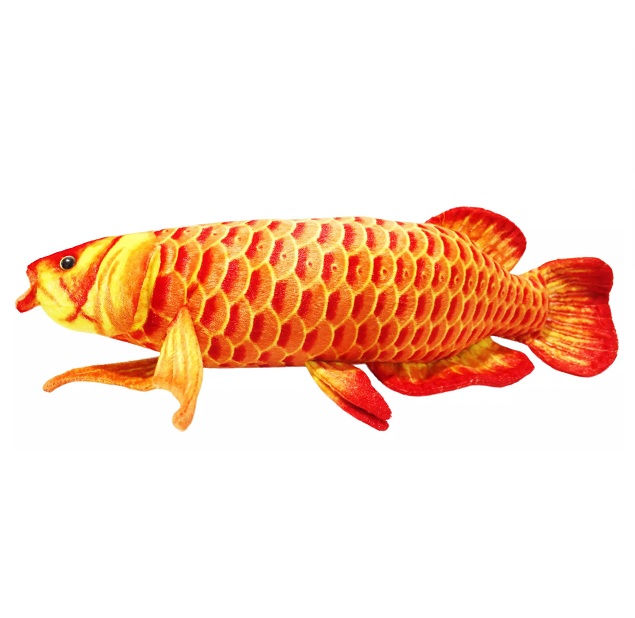Peixe Carpa De Pelúcia Realista Laranja Pesqueiro 59 cm