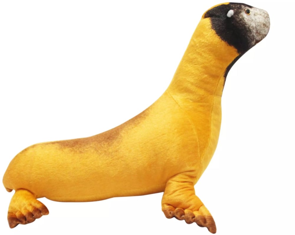 Foca Marinha Pelúcia Real Amarela Oceano 62 Cm