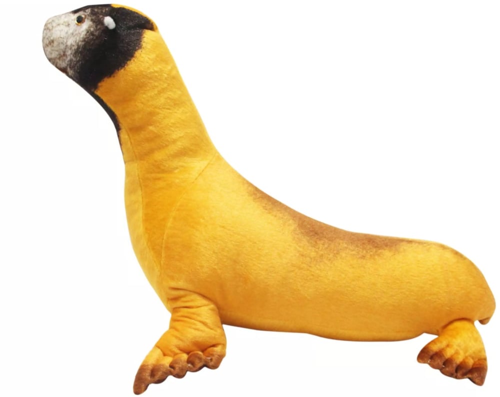 Foca Marinha Pelúcia Real Amarela Oceano 62 Cm