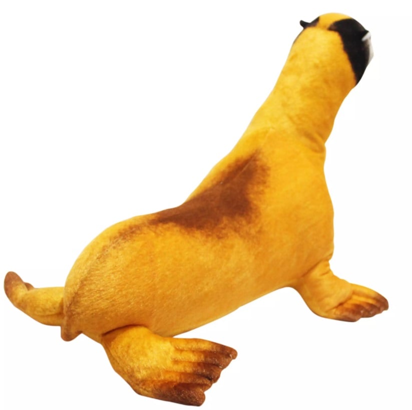 Foca Marinha Pelúcia Real Amarela Oceano 62 Cm