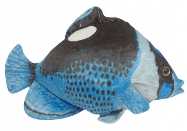 Peixe De Pelúcia Realista Azul Oceano 40 Cm