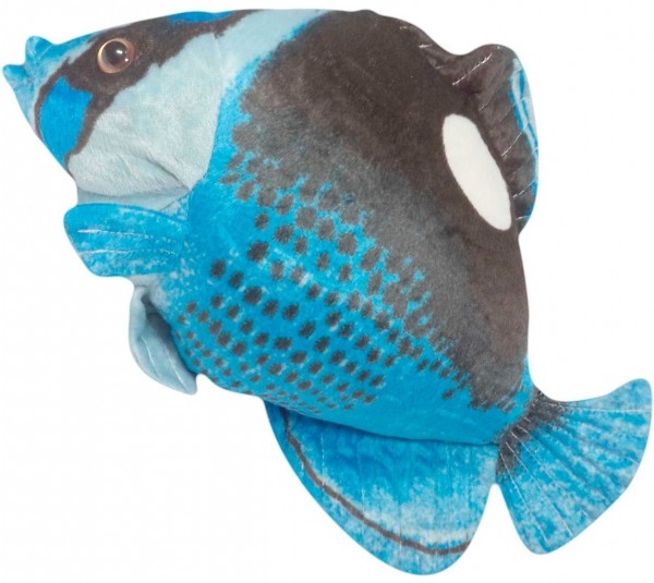 Peixe De Pelúcia Realista Azul Oceano 40 Cm