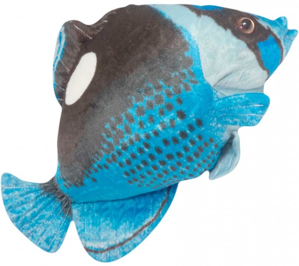 Peixe De Pelúcia Realista Azul Oceano 40 Cm