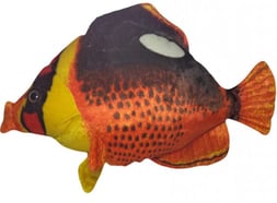 Peixe De Pelúcia Realista Laranja e Preto 40 Cm