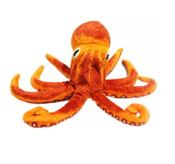 Polvo Real De Pelúcia Laranja Oceano 33 Cm 