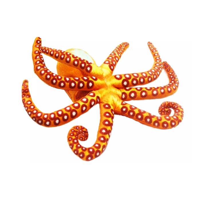 Polvo Real De Pelúcia Laranja Oceano 33 Cm 