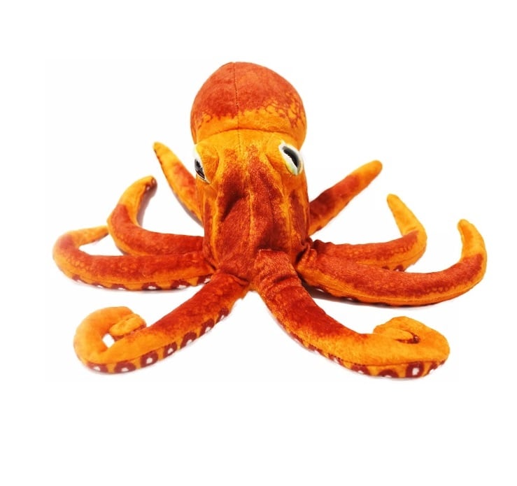 Polvo Real De Pelúcia Laranja Oceano 33 Cm 