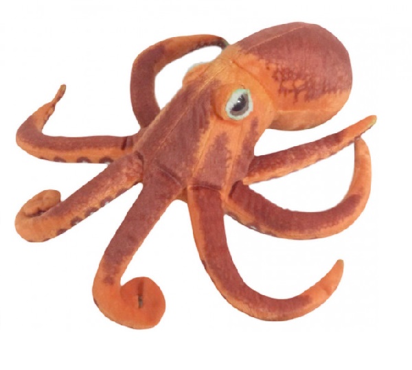 Polvo Real De Pelúcia Laranja Oceano 33 Cm 