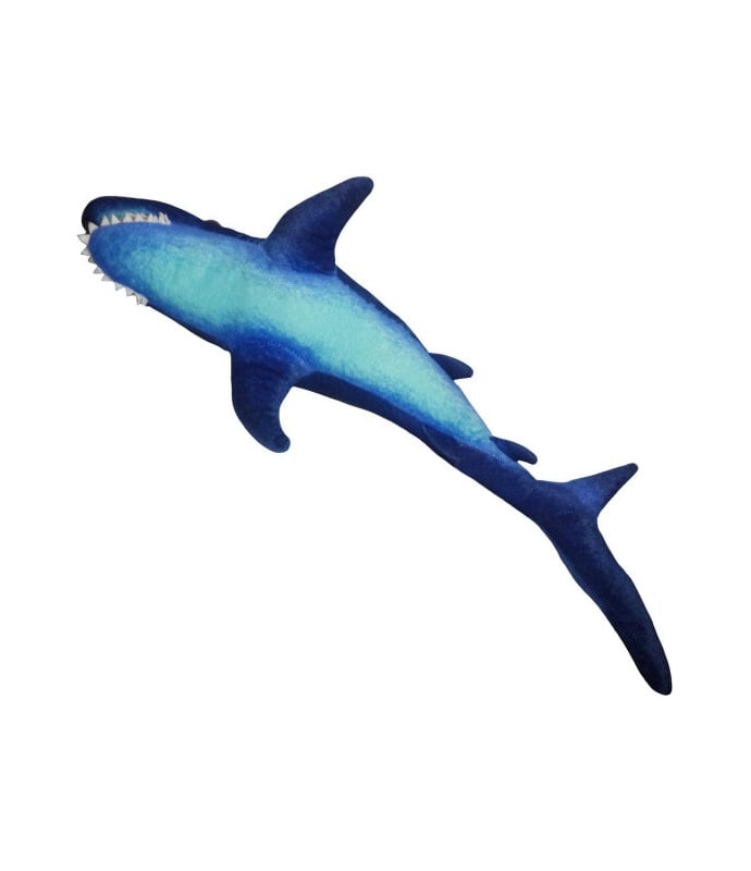 Tubarão Realista de Pelúcia Azul Real Oceano 63 Cm