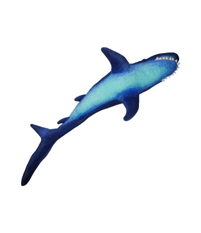 Tubarão Realista de Pelúcia Azul Real Oceano 63 Cm
