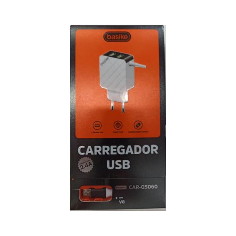 Carregador Basike 2.4A - 2 Saídas USB CARG5060