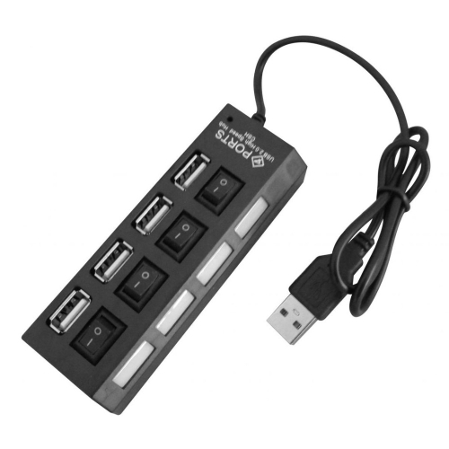 Régua Usb 2.0 Hub 4 Portas Com Botão Liga/Desliga