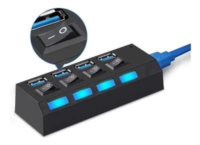 Loja Imaginea.com  Régua Usb 2.0 Hub 4 Portas Com Botão Liga/Des  2