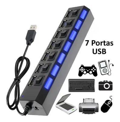 Loja Imaginea.com Régua Usb 2.0 Hub 7 Portas Hi Speed 1 Loja Imaginea.com Régua Usb 2.0 Hub 7 Portas Hi Speed 1