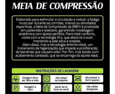 PEAGA MAGAZINE  Meia de Compressão Mb Fit - Tamanho Único  4