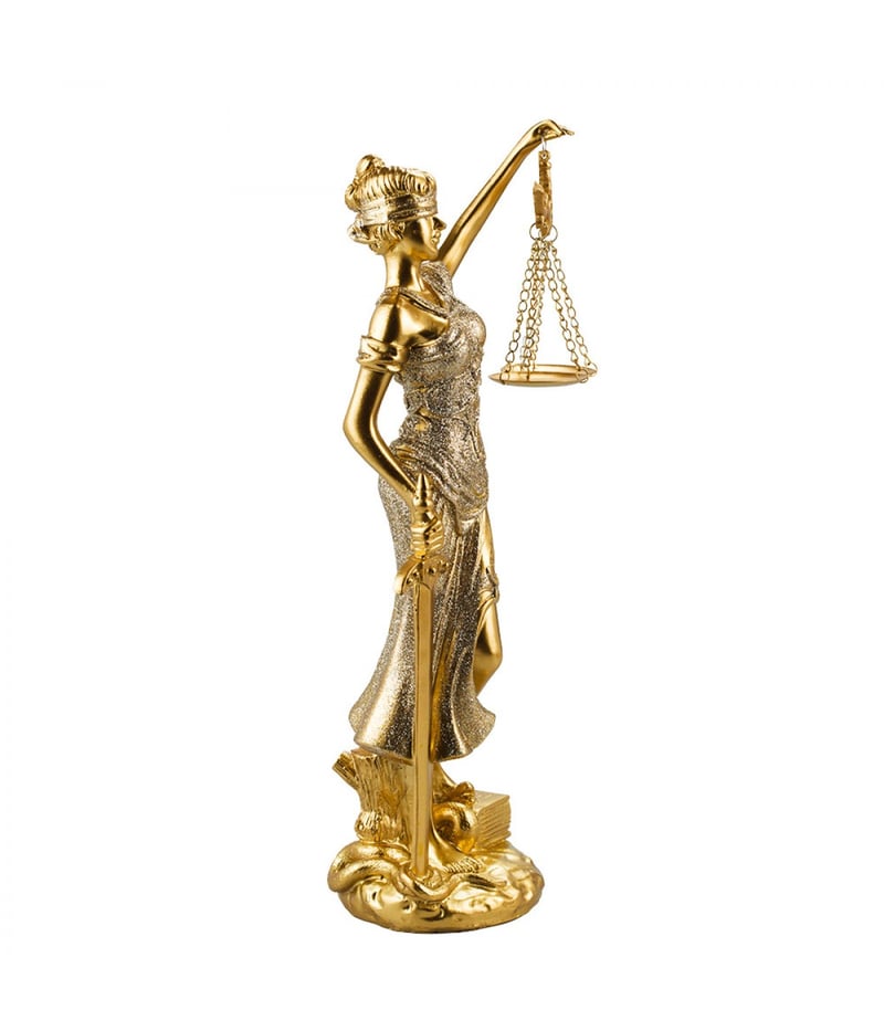 Dama Da Justiça Dourado 31cm - Enfeite Resina