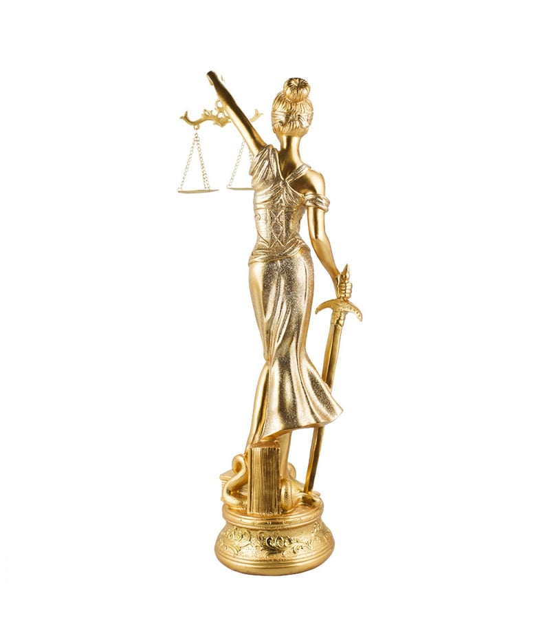 Dama Da Justiça Dourado 56cm - Enfeite Resina