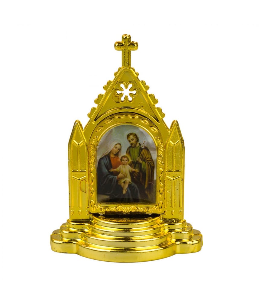 Altar Dourado Sagrada Família Uso Carro 6.5cm