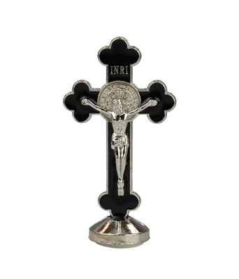 Home Variedades  Crucifixo Metal Preto Uso Carro 8cm  1