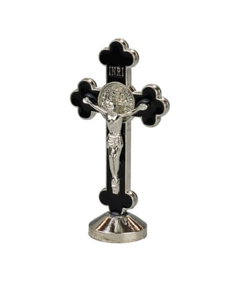Home Variedades  Crucifixo Metal Preto Uso Carro 8cm  4