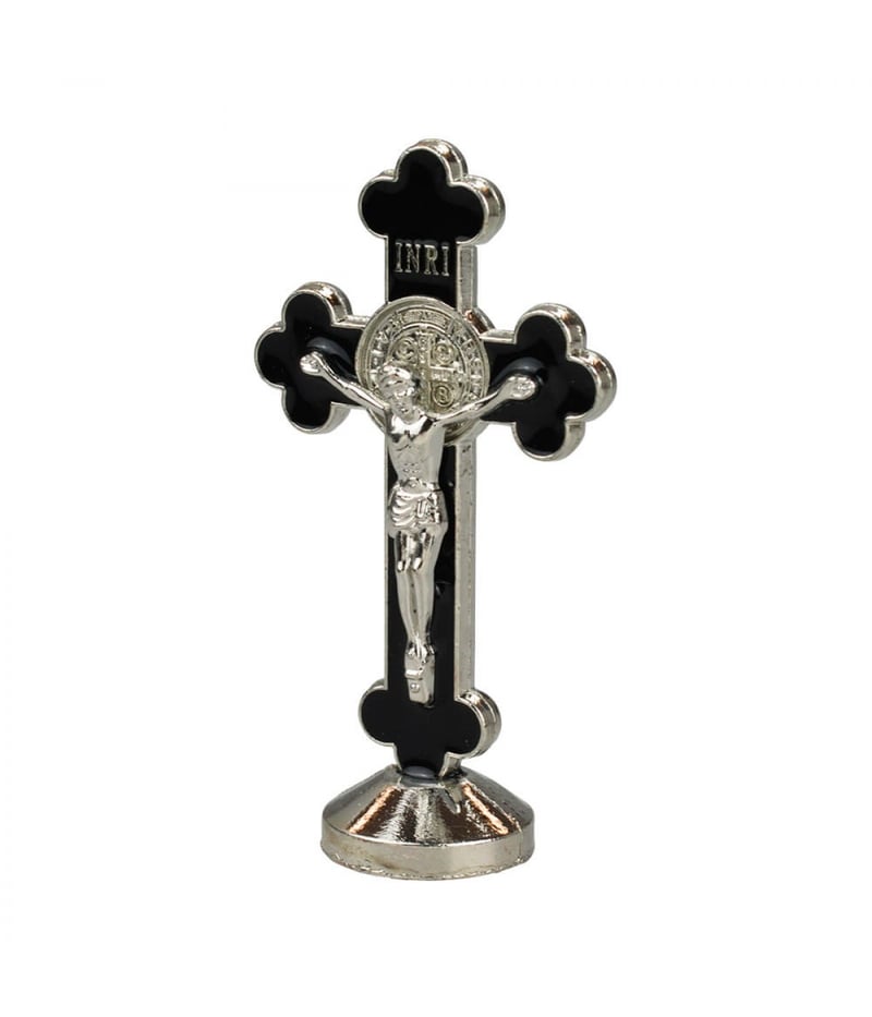 Crucifixo Metal Preto Uso Carro 8cm