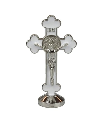 Home Variedades Crucifixo Metal Branco Uso Carro 8cm 1 Home Variedades Crucifixo Metal Branco Uso Carro 8cm 1