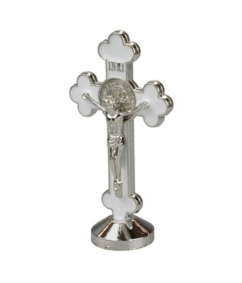 Home Variedades Crucifixo Metal Branco Uso Carro 8cm 4 Home Variedades Crucifixo Metal Branco Uso Carro 8cm 4