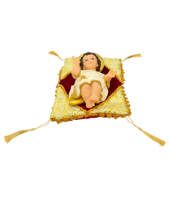 Home Variedades Menino Jesus Na Almofada 28cm 2 Home Variedades Menino Jesus Na Almofada 28cm 2