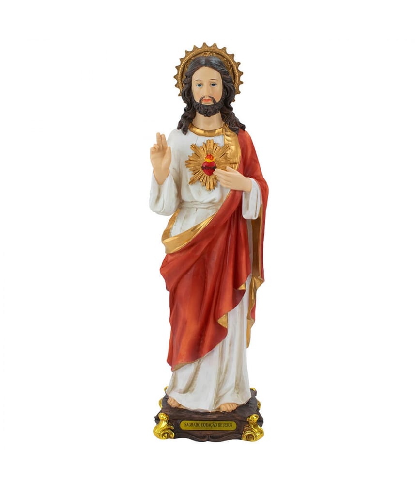 Sagrado Coração De Jesus 41cm - Enfeite Resina