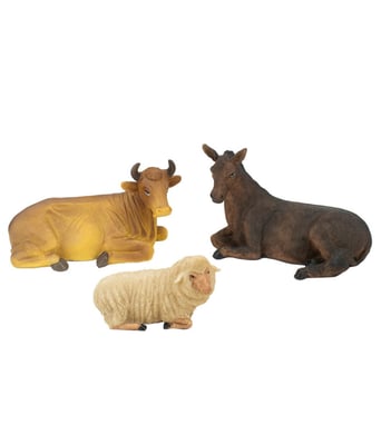 Home Variedades Burro Boi Ovelha Presépio 19cm 1 Home Variedades Burro Boi Ovelha Presépio 19cm 1