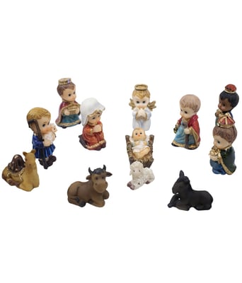 Home Variedades Presépio Infantil 12 Peças - Enfeite Resina 1 Home Variedades Presépio Infantil 12 Peças - Enfeite Resina 1