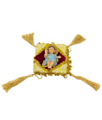Home Variedades Menino Jesus Roupa Azul Na Almofada 8cm 2 Home Variedades Menino Jesus Roupa Azul Na Almofada 8cm 2