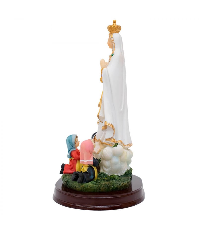 Nossa Senhora De Fátima Com 3 Pastores 25cm - Enfeite Resina