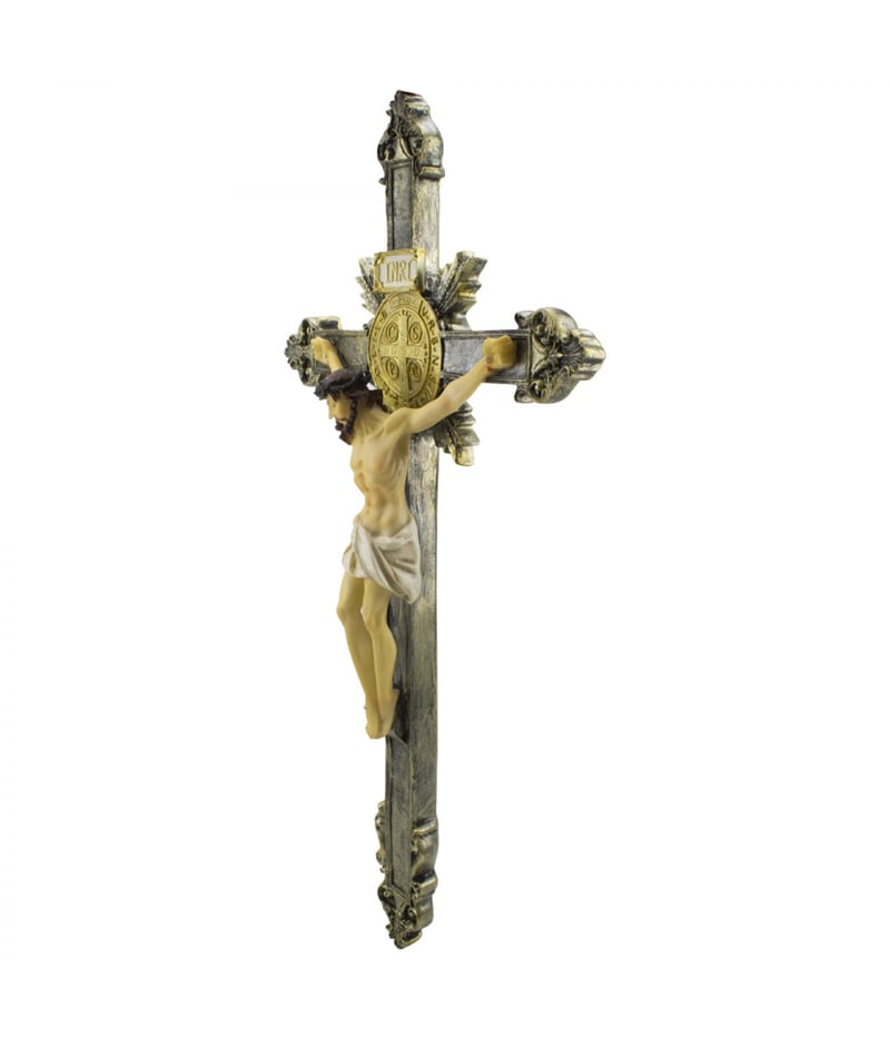 Crucifixo De Parede 49cm - Enfeite Resina