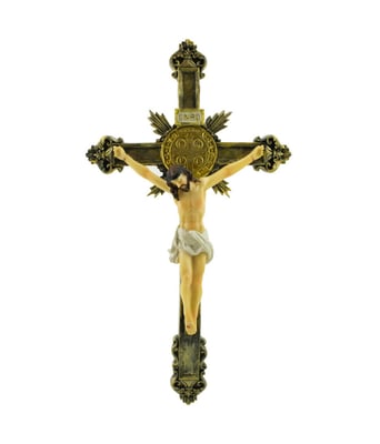 Home Variedades  Crucifixo De Parede 30cm - Enfeite Resina  1