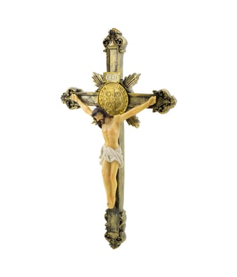 Home Variedades  Crucifixo De Parede 30cm - Enfeite Resina  2