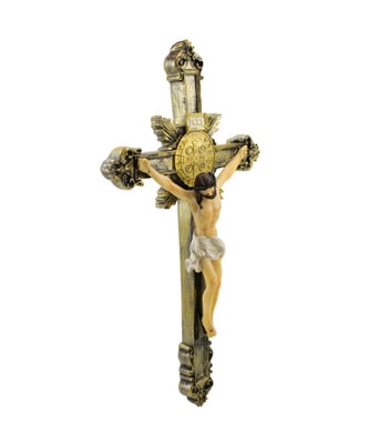 Home Variedades Crucifixo De Parede 30cm - Enfeite Resina 3 Home Variedades Crucifixo De Parede 30cm - Enfeite Resina 3