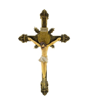Home Variedades  Crucifixo De Parede 26.5cm - Enfeite Resina  1