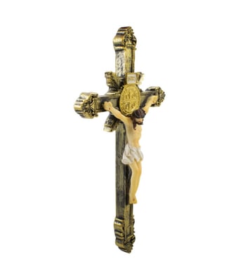 Home Variedades  Crucifixo De Parede 26.5cm - Enfeite Resina  3