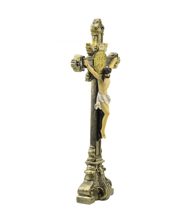 Crucifixo De Mesa 35cm - Enfeite Resina