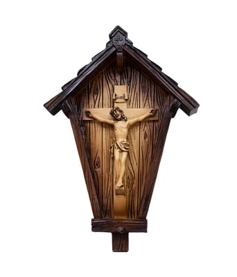 Home Variedades Crucifixo Casa 20cm - Enfeite Resina 1 Home Variedades Crucifixo Casa 20cm - Enfeite Resina 1