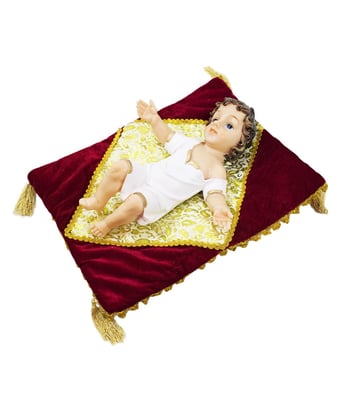 Home Variedades  Menino Jesus Roupa Branca Na Almofada 37cm  2