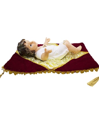 Home Variedades  Menino Jesus Roupa Branca Na Almofada 37cm  3