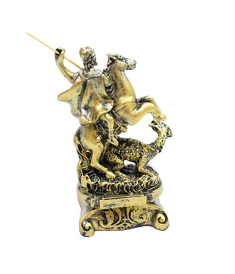 Home Variedades São Jorge Dourado 8cm - Enfeite Resina 4 Home Variedades São Jorge Dourado 8cm - Enfeite Resina 4