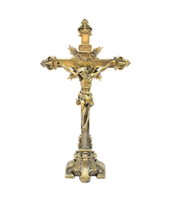Home Variedades   Crucifixo Dourado De Mesa 54.5cm   1