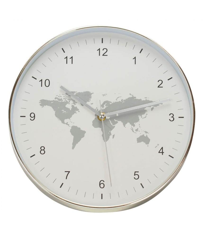 Relógio Parede Mapa Mundi 30x30cm