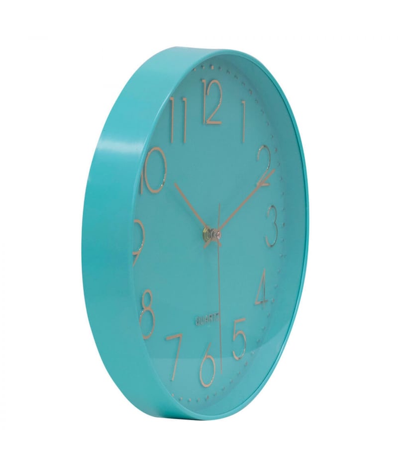 Relógio Parede Verde Turquesa 30x30cm